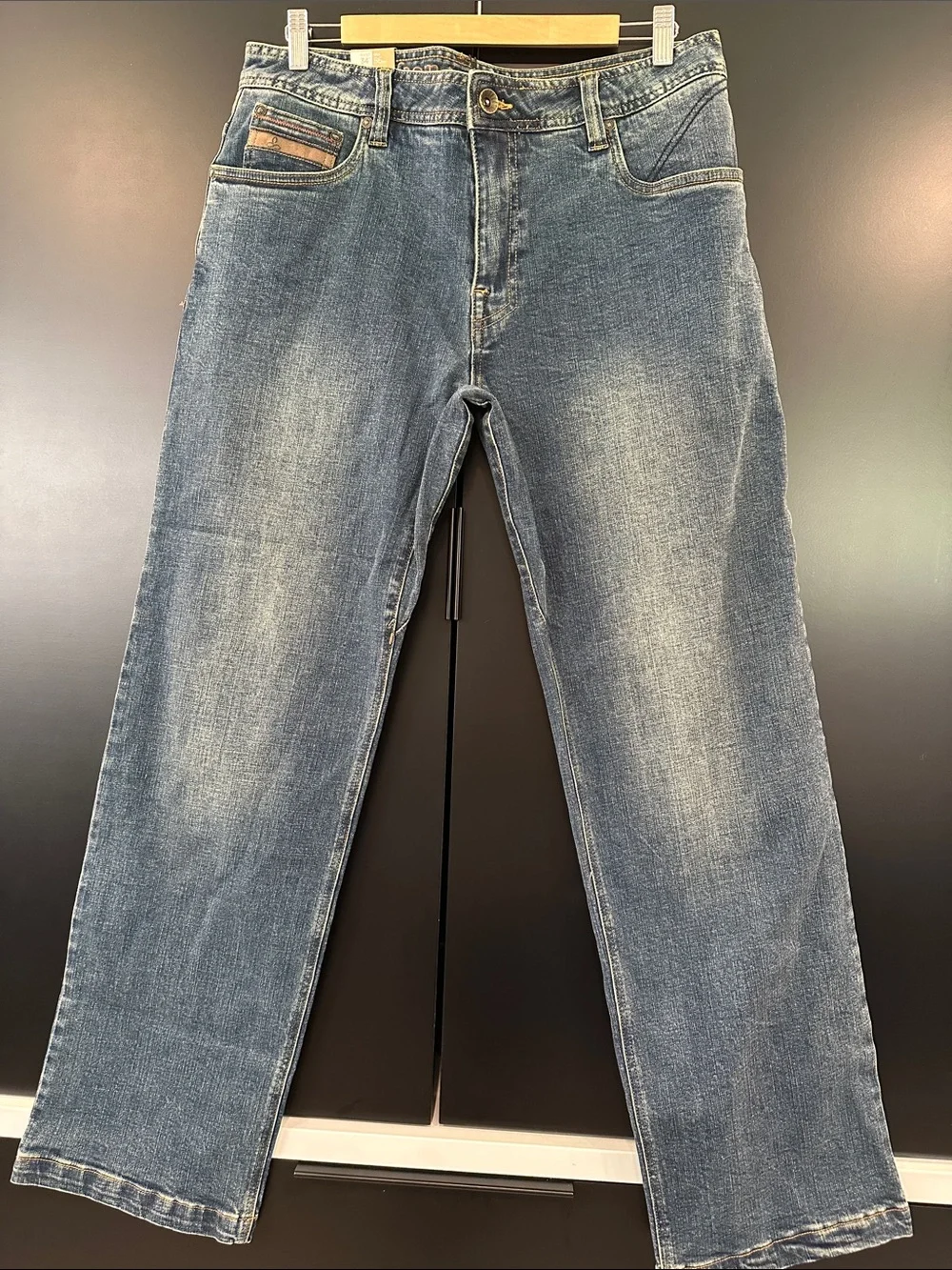 Prana Axiom Jean Mens 34x32 Antique Stone Wash Organic Straight Fit